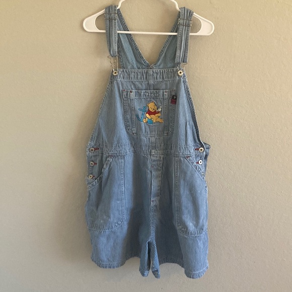 Disney Denim - 33. Vintage Disney Winnie The Pooh Denim Overalls Women’s Shorts